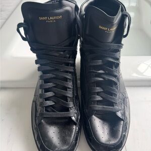 Saint Laurent Black Leather Sneakers